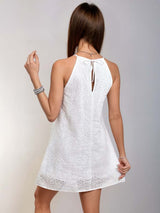 Cotton Lace Sleeveless Mini Dress