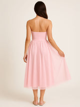 Strapless Midi Pettiskirt Dress